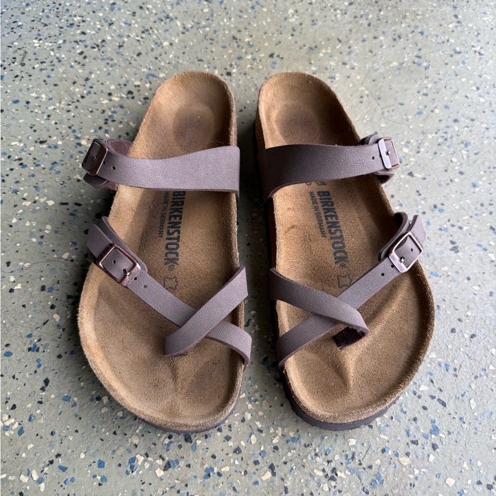 Birkenstock Dark Brown Cross-Strap Sandals